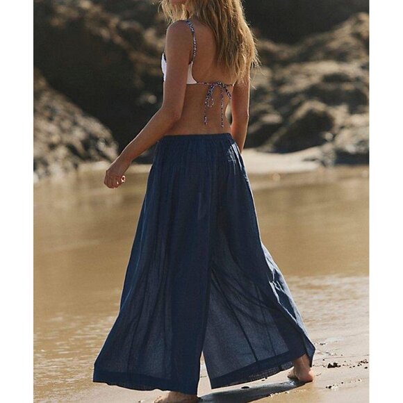 Free People Pants - Free People Navy Wide Leg Pants